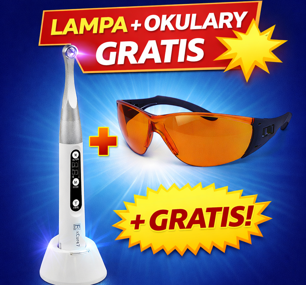 Lampa polimeryzacyjna MaxCure 7  | Biała + okulary