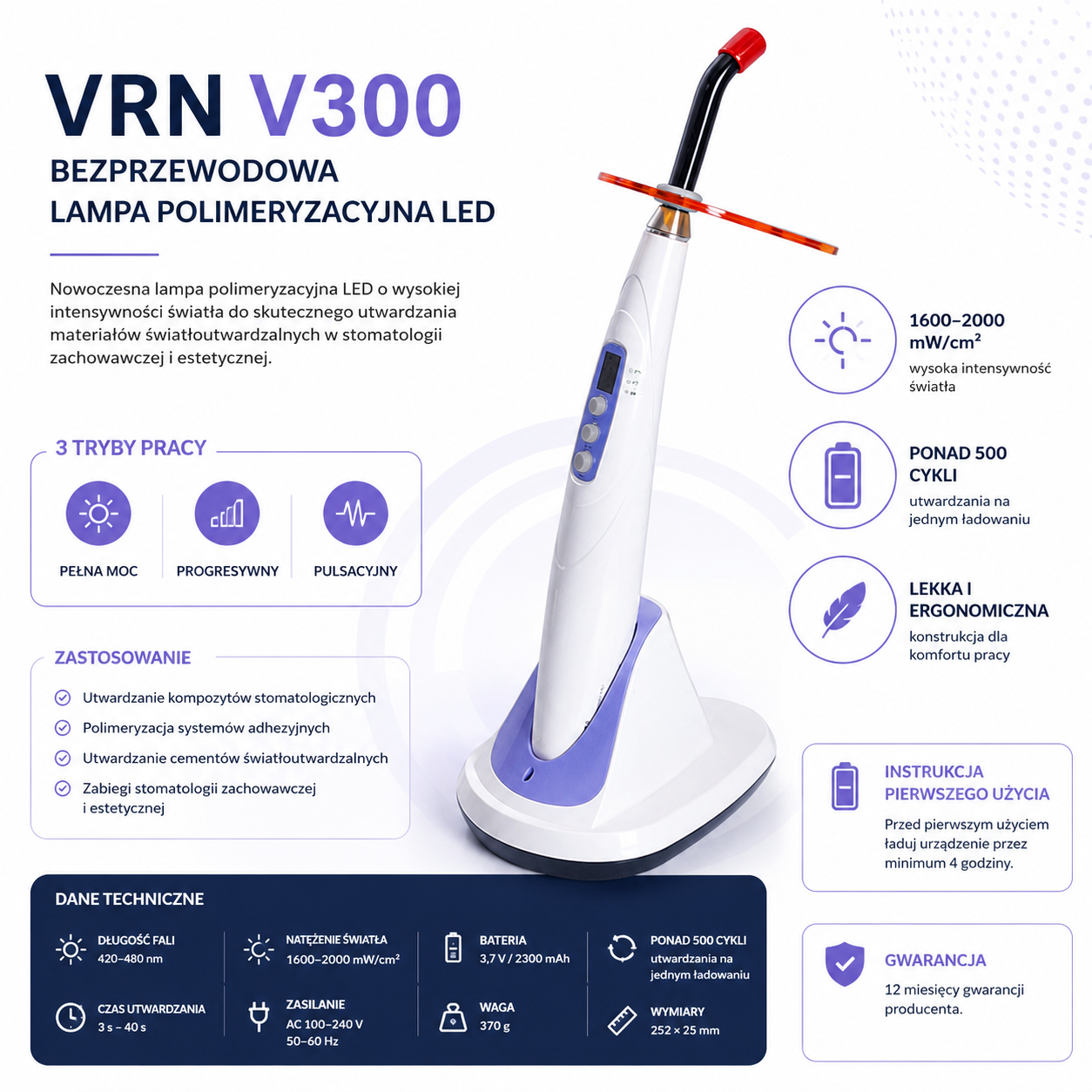 Lampa Polimeryzacyjna VRN V300